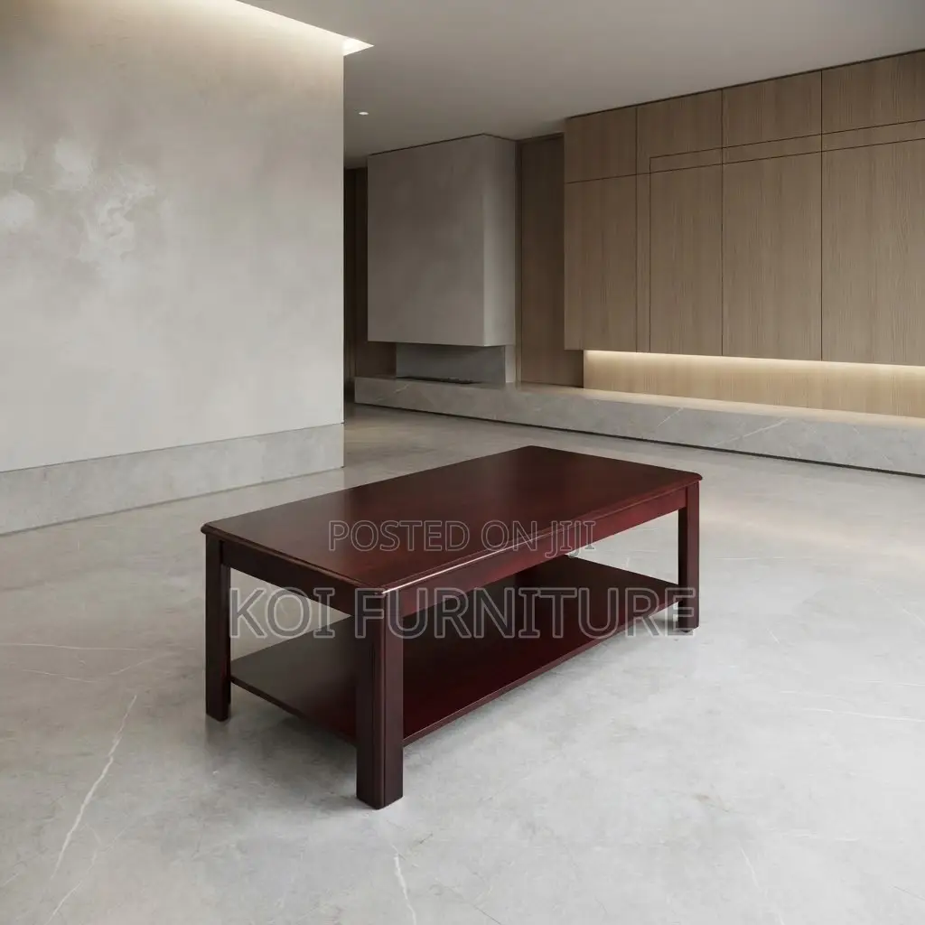 Coffee Table; Brown Executive Coffee Table With Storage