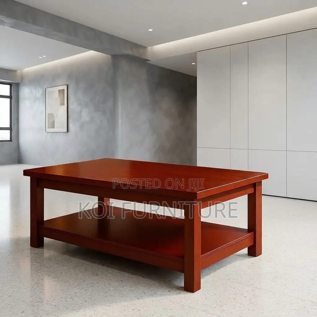Coffee Table; Brown Executive Coffee Table With Storage