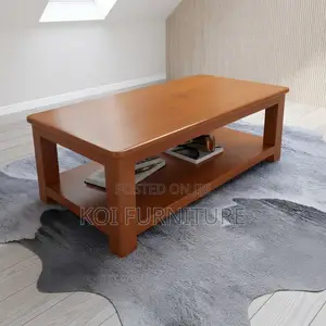 Coffee Table; Brown Executive Coffee Table With Storage