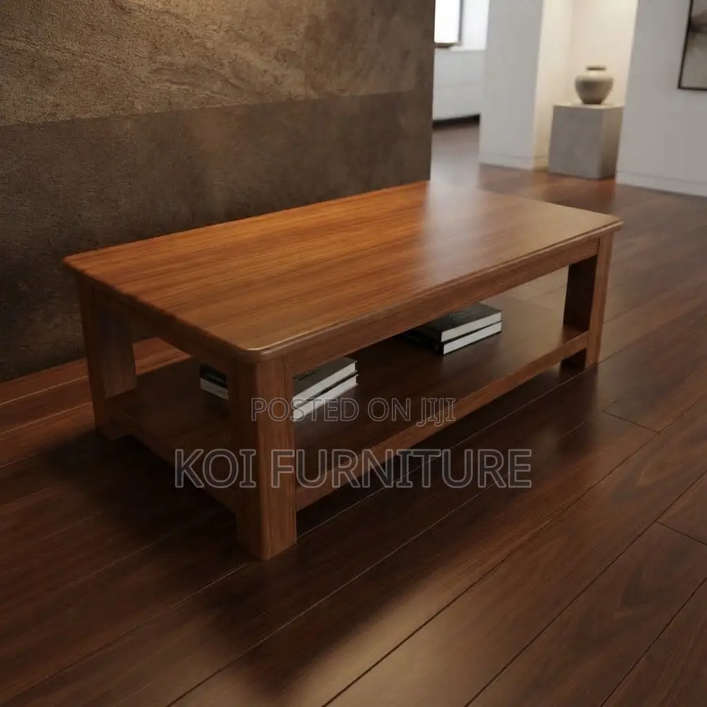 Coffee Table; Brown Executive Coffee Table With Storage