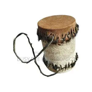 Musical Instruments Category African Hand-Carved Leather Mini Drum ( 1