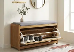 Hidden Storage Tipping Bucket Shoe Changing Stool