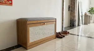 Hidden Storage Tipping Bucket Shoe Changing Stool