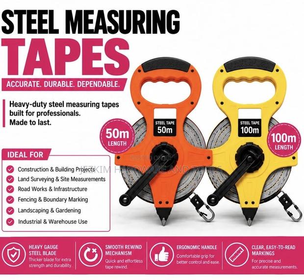 Steel Tape Measure 50,100mtrs