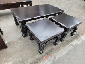 Wooden Coffee Table With Stools
