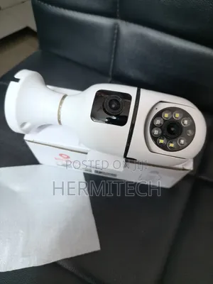 Dual Lens Bulb CCTV With Night Vision Security