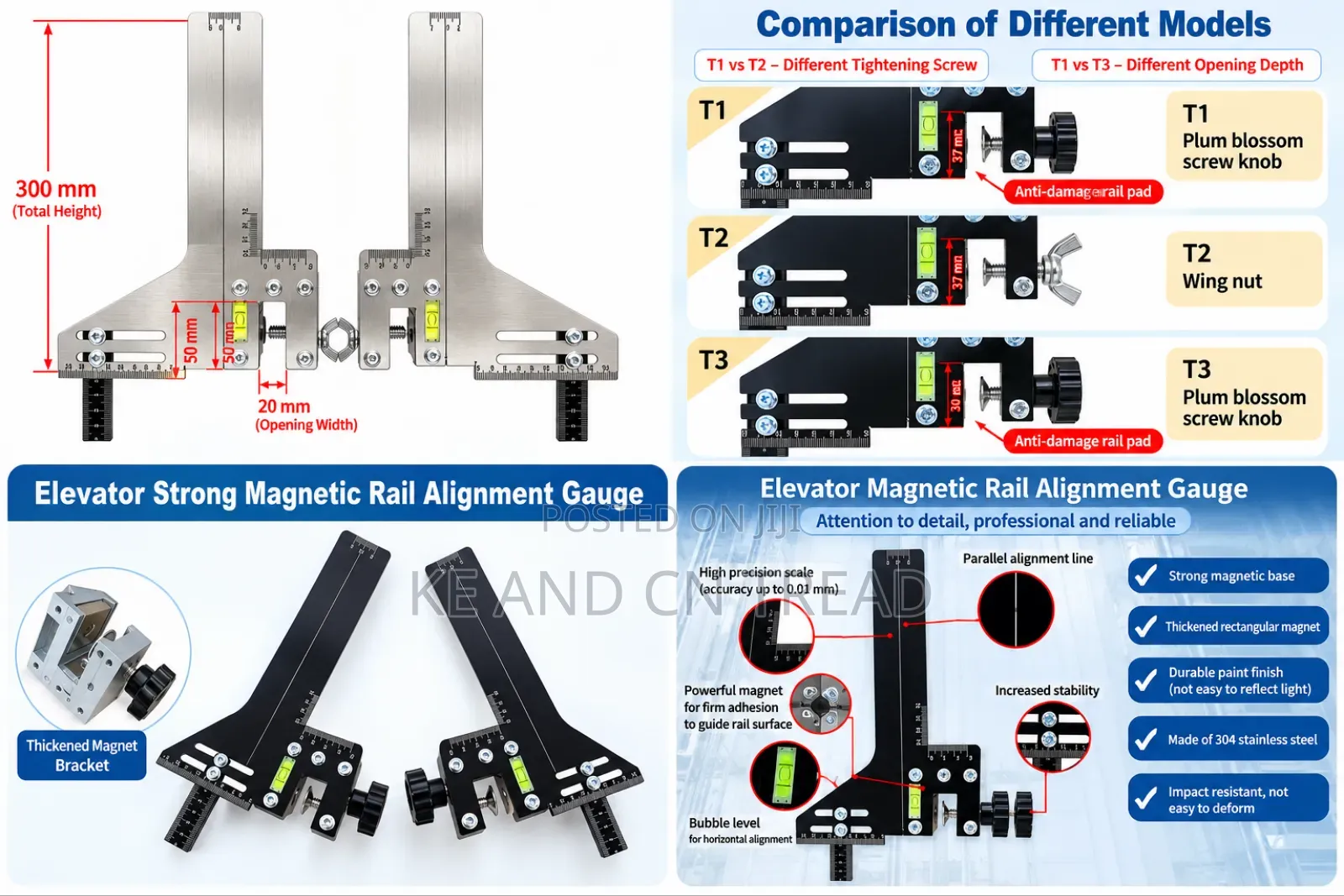 Elevator Guide Rail Alignment Gauge