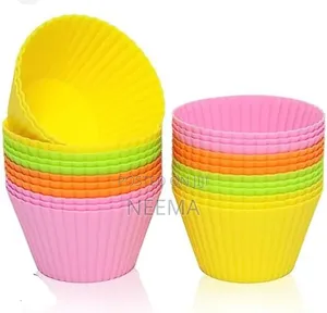 24pcs Large Reusable Silicone Cup Cake Mould