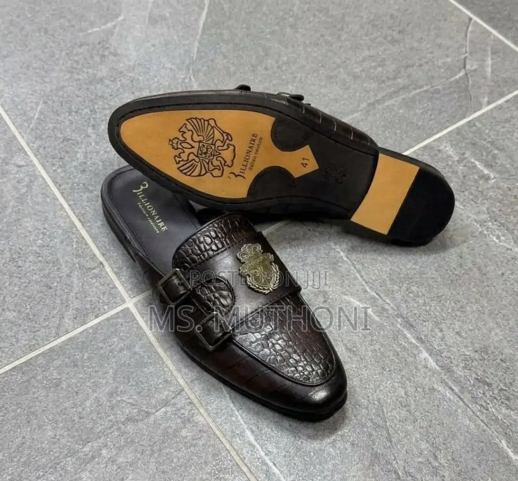 Billionaire Double-Buckle Backless Loafers Size 39-46