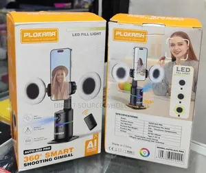 PLOKAMA AUTO-A20 PRO 360° AI Smart Shooting Gimbal – LED Fill Light