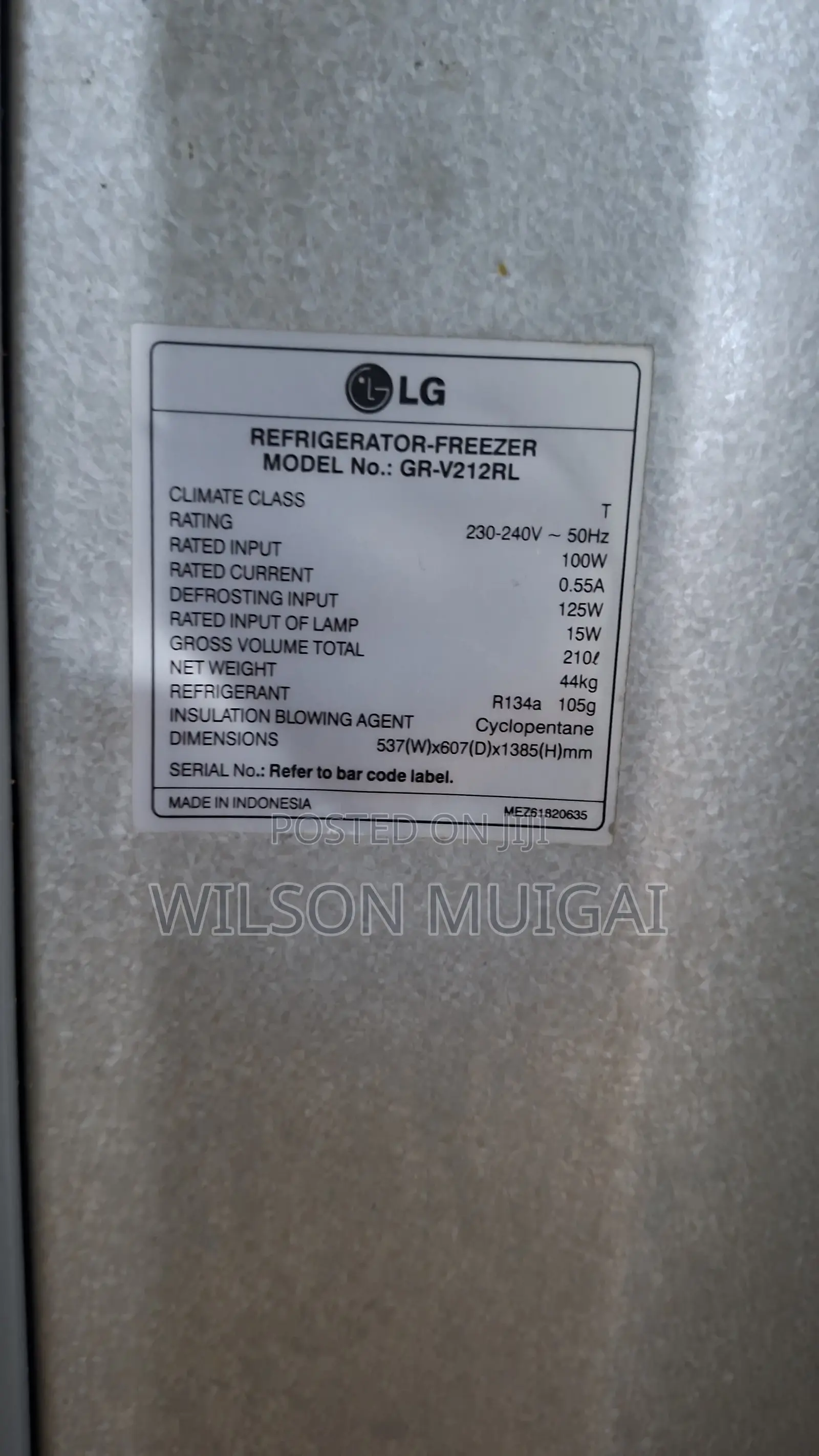 LG Fridge Hy A