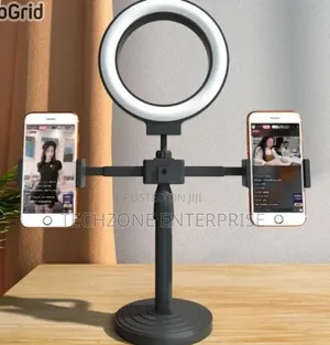 Double Stand Holder With 6 Inch Ringlight 
