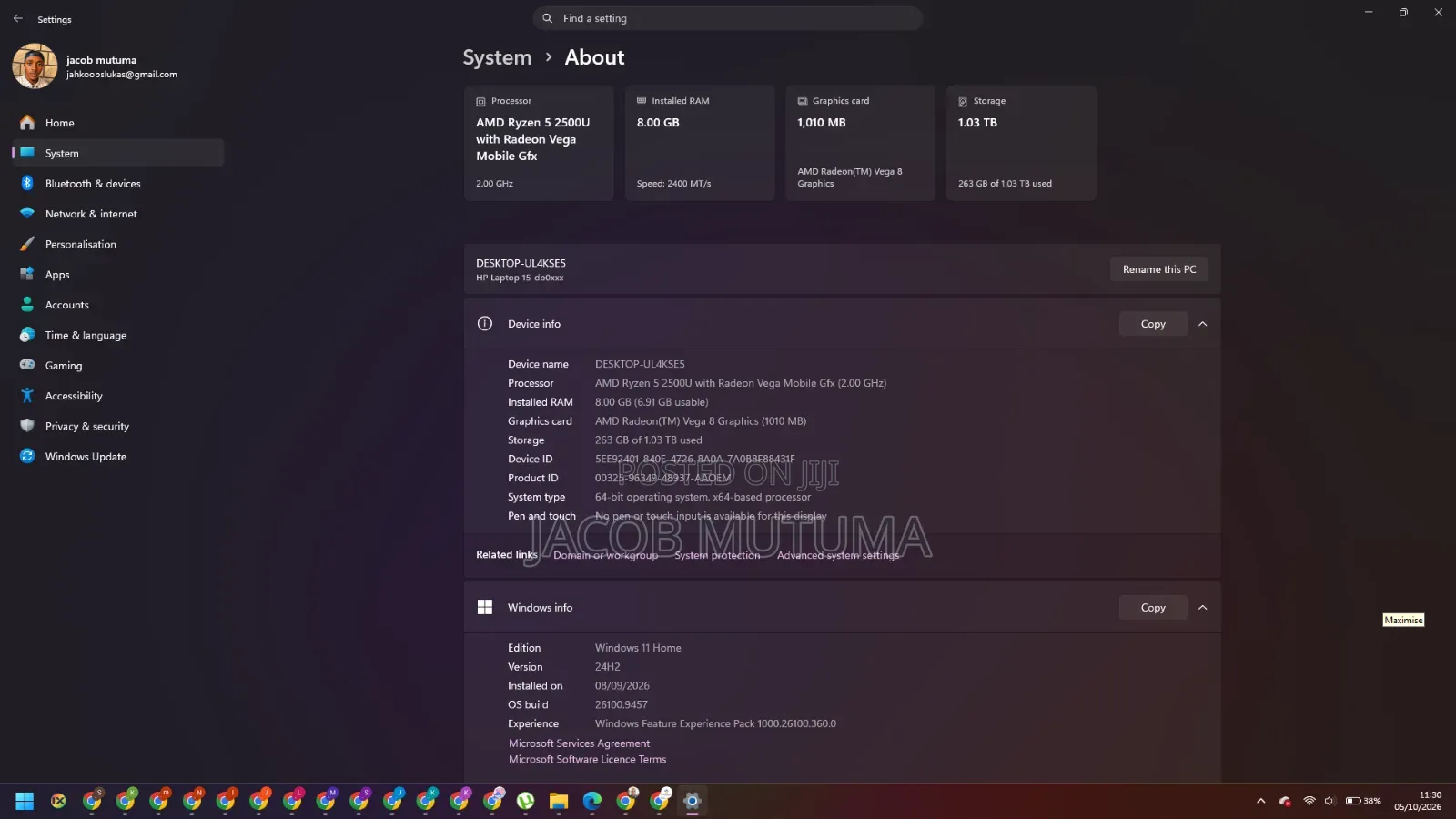 Laptop HP 8GB AMD Ryzen 5 HDD 1T