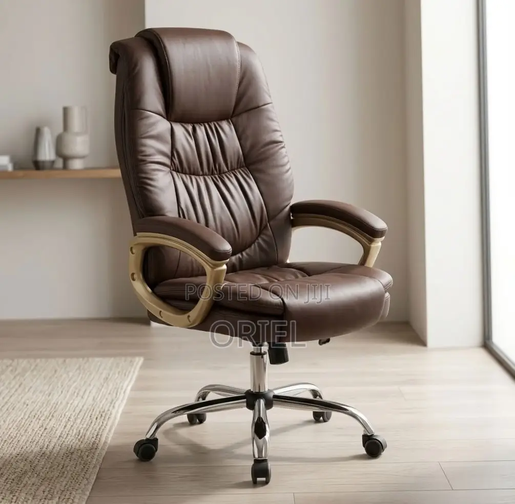 Executive Office Chair : Brown Leather Computer Chair
