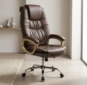 Executive Office Chair : Brown Leather Computer Chair