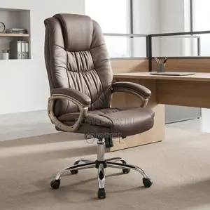 Executive Office Chair : Brown Leather Computer Chair