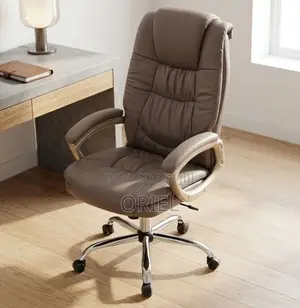 Executive Office Chair : Brown Leather Computer Chair