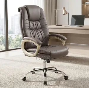 Executive Office Chair : Brown Leather Computer Chair