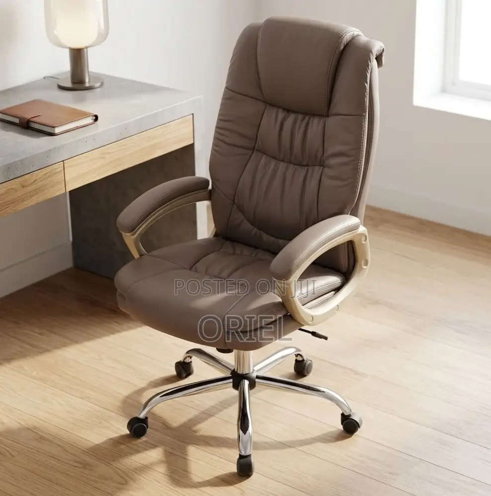 Executive Office Chair : Brown Leather Computer Chair