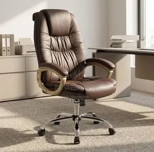 Executive Office Chair : Brown Leather Computer Chair