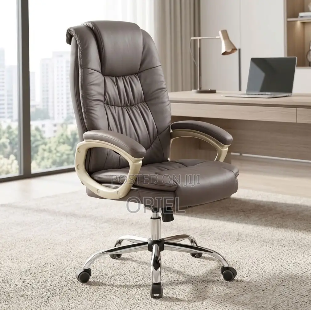 Executive Office Chair : Brown Leather Computer Chair