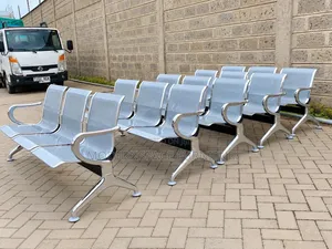 Silver Metal Waiting Chairs 3/4-Seater