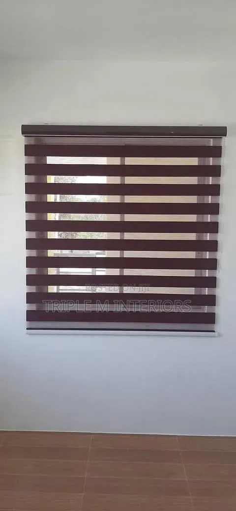 Clean Look Office Zebra Roller Blinds for Large Windows