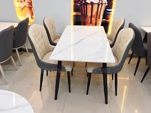 Modern 4 Seater Dining Table Set – Marble Table