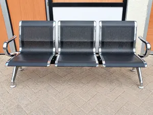 Black 3-Seater Waiting Bench