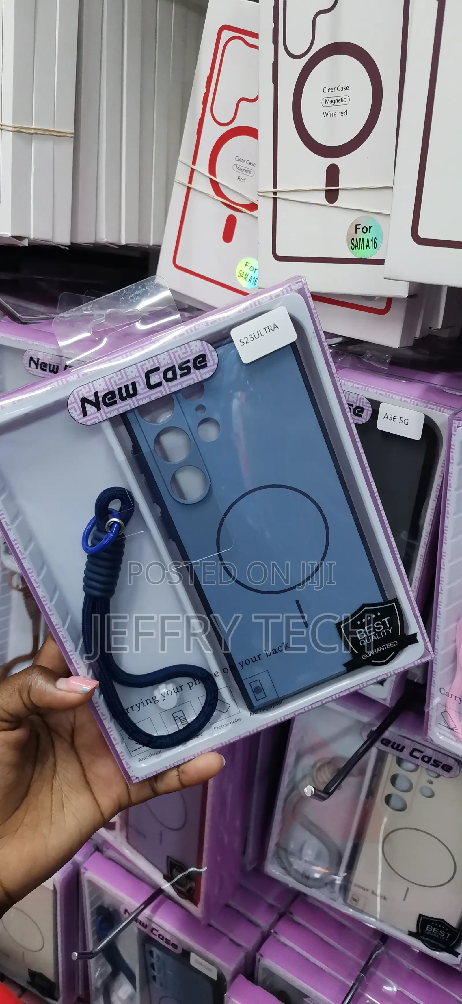 Blue Case With a Short Hand-Lanyard Strap Samsung Galaxy S22 Ultra