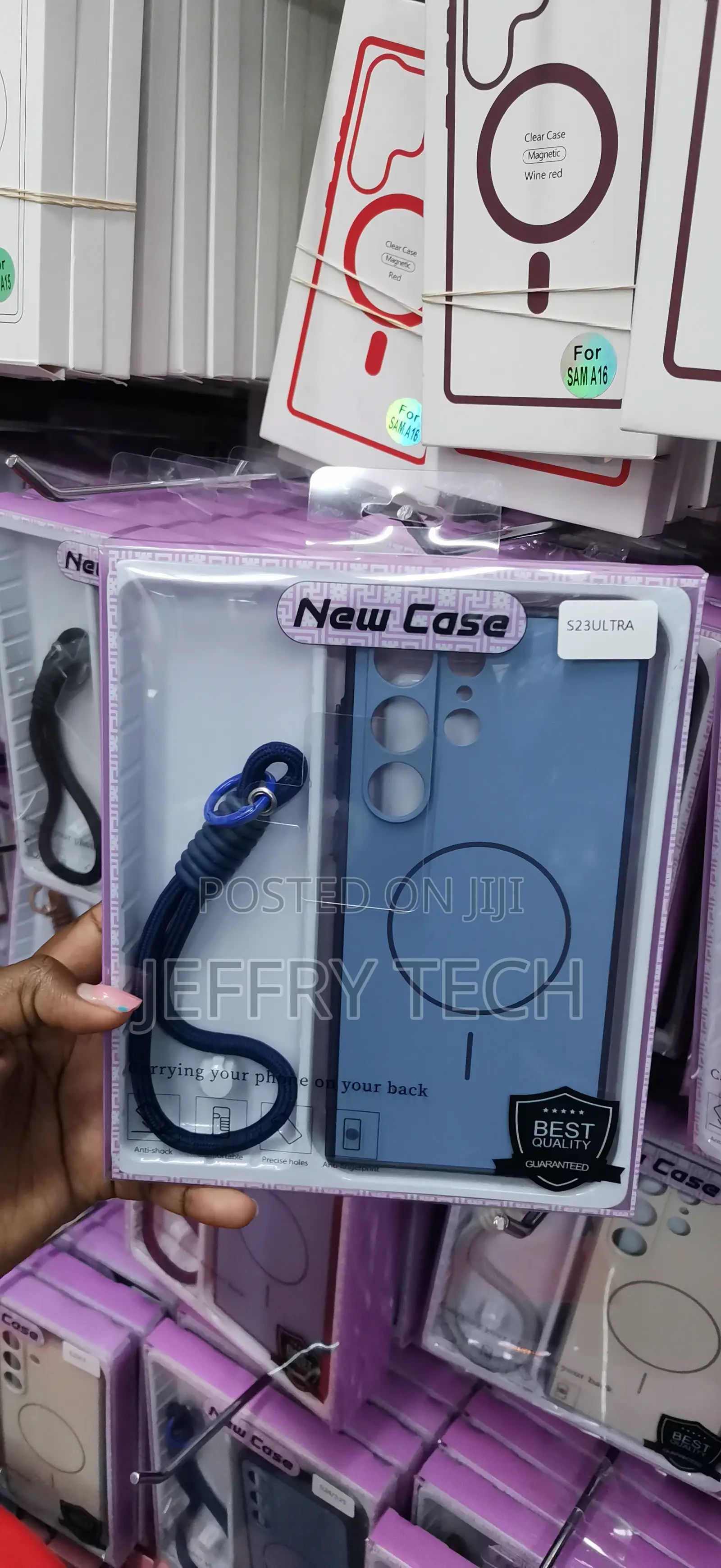 Blue Case With a Short Hand-Lanyard Strap Samsung Galaxy S22 Ultra