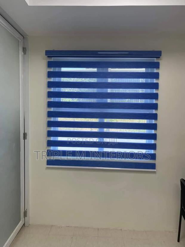 Blue Zebra Roller Blinds for Commercial Spaces - main view