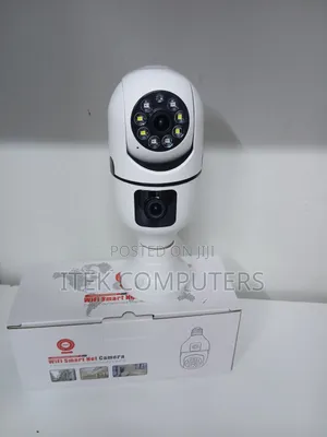 V380 Dual Lens Bulb Camera for Clear Indoor Night Surveillance