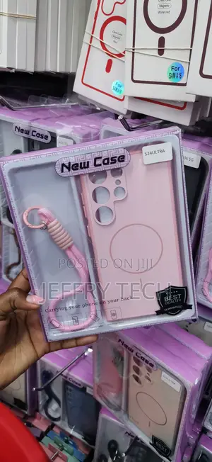 Light Pink Samsung Galaxy S24 Ultra Case Features a Wrist Lanyard
