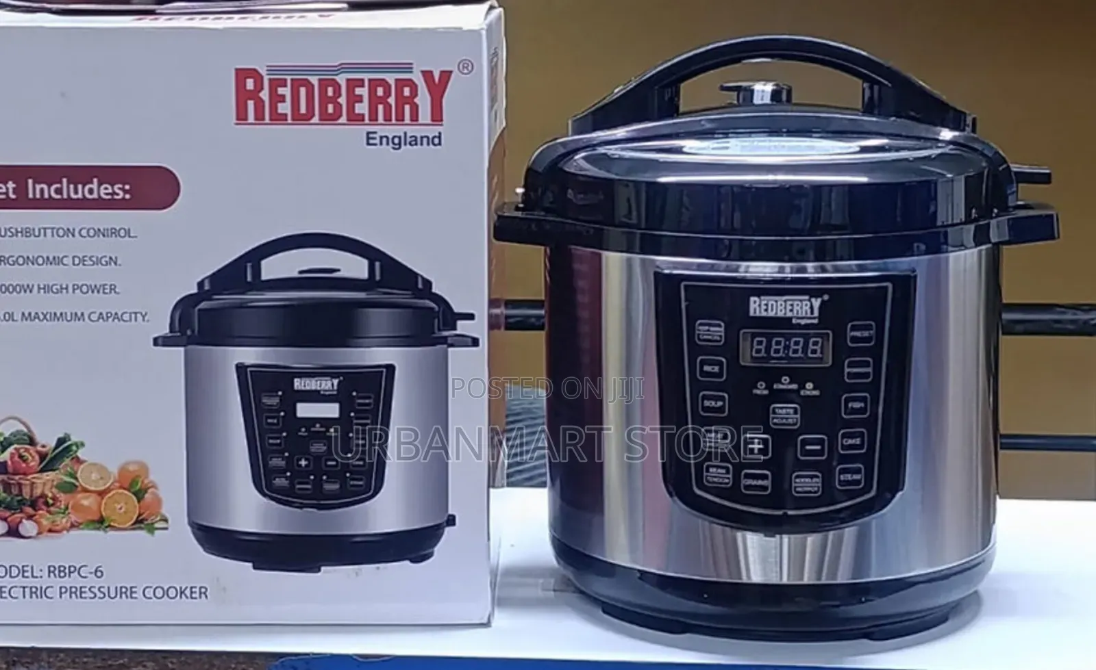 Redberry Premium Electric Pressure Cooker 10L