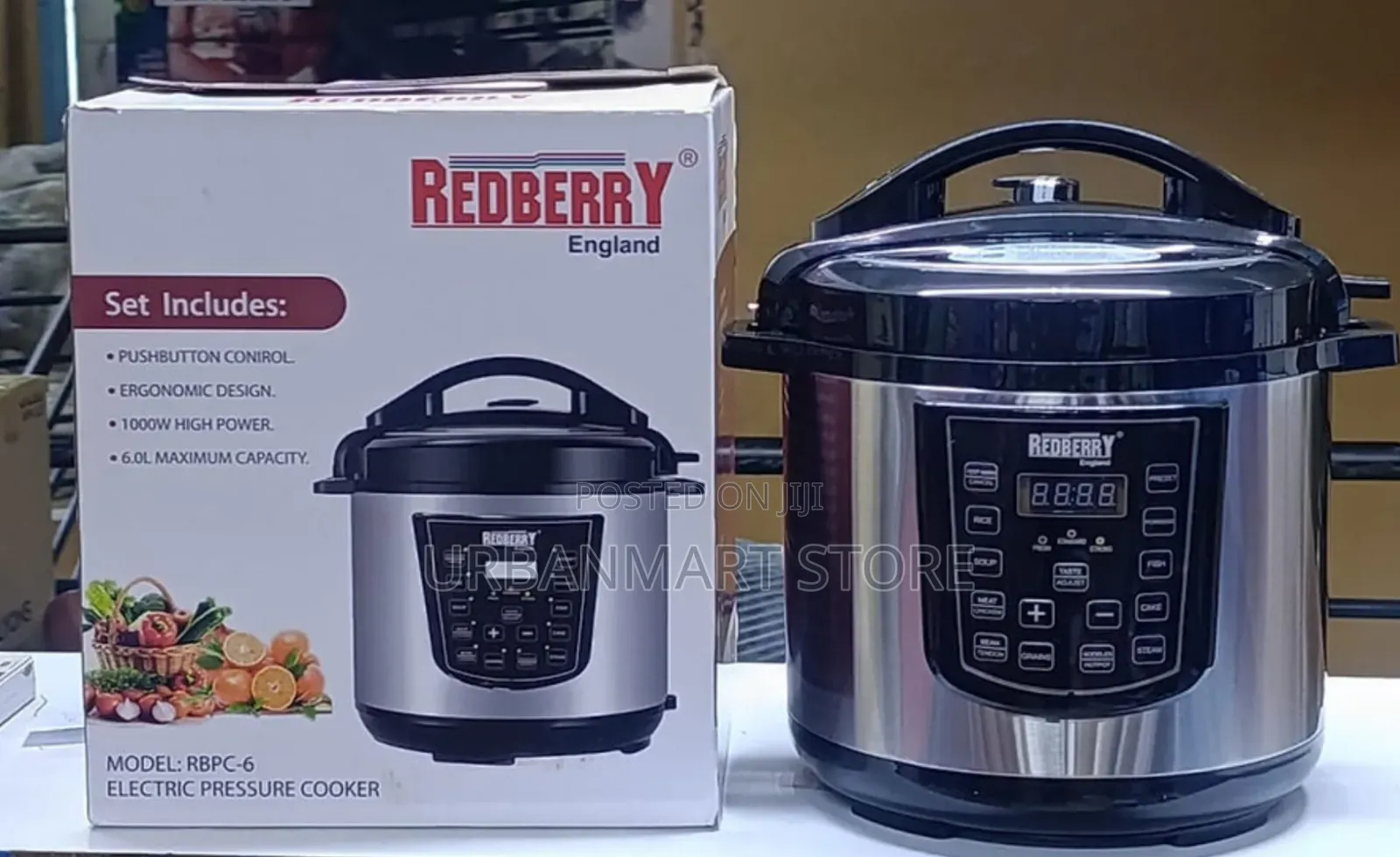 Redberry Premium Electric Pressure Cooker 10L
