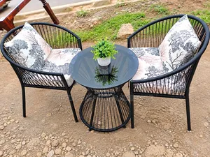 2-Seater Outdoor Set + Glass Table
