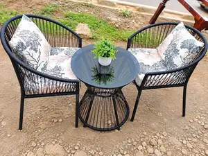 2-Seater Outdoor Set + Glass Table
