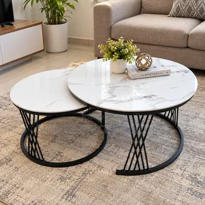 Black and White Coffee Table -Marble