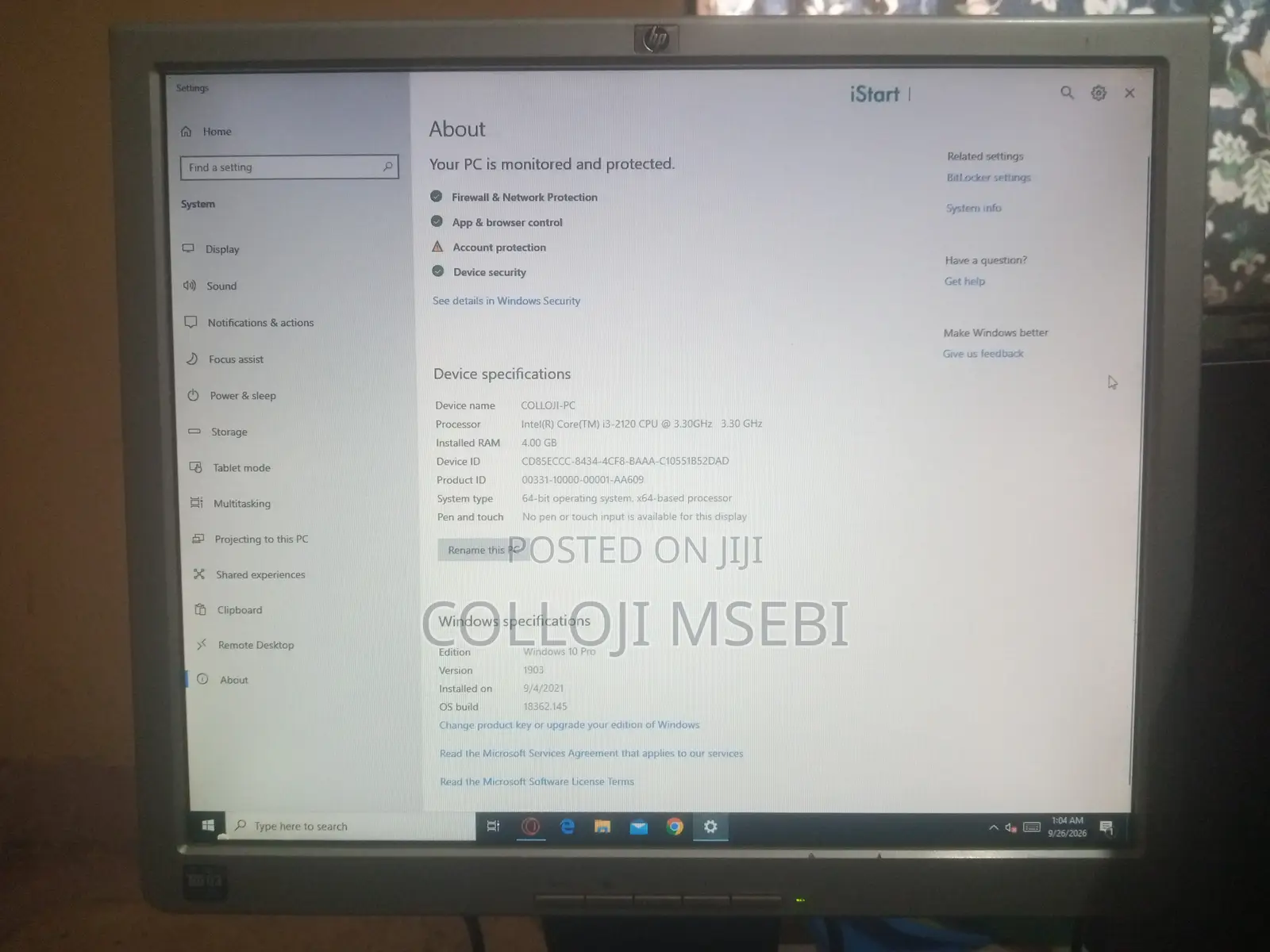 Desktop Computer HP 4GB Intel Core i3 HDD 500GB