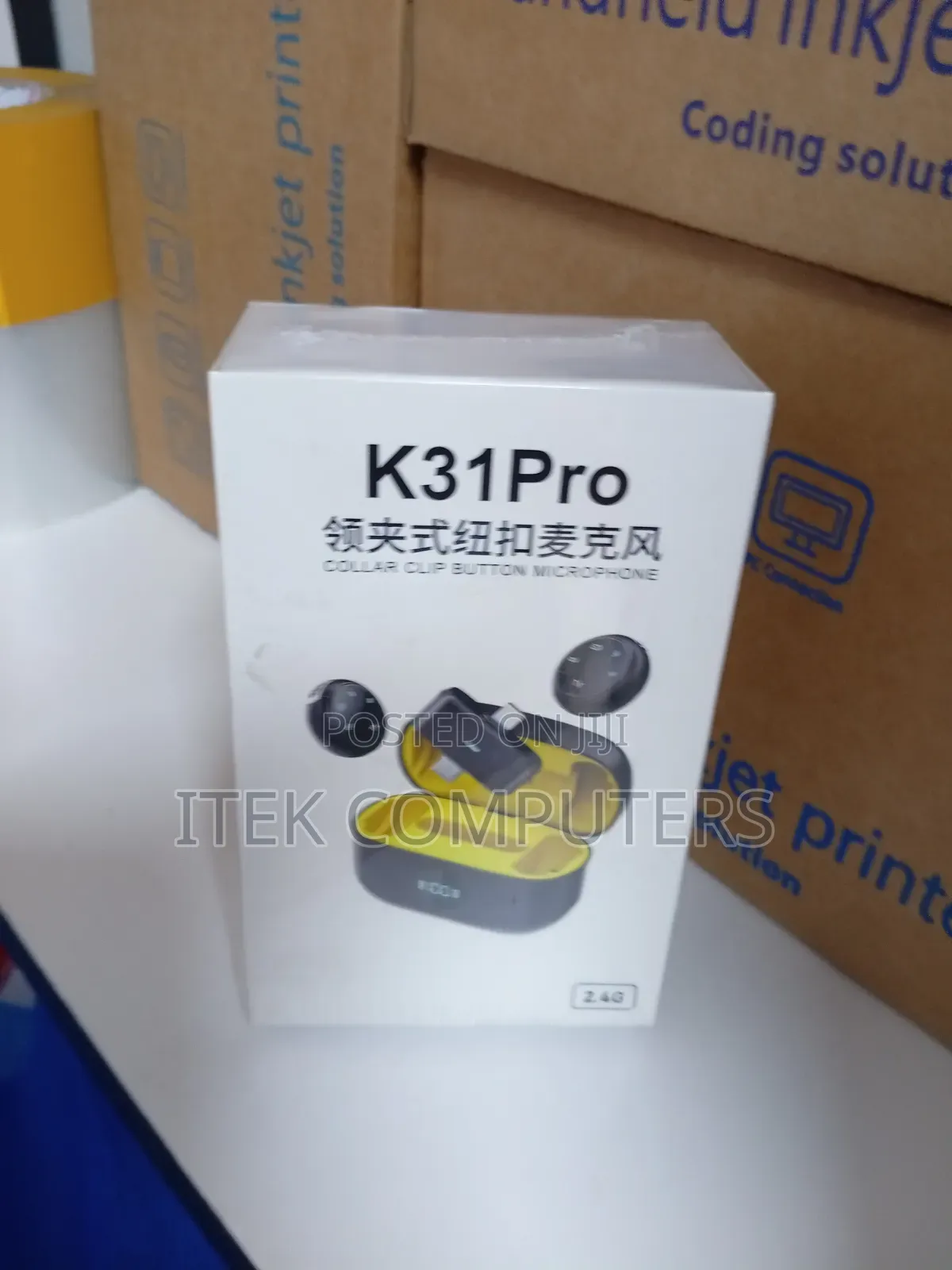 K31 Pro Wireless Collar Clip Mic With Charging Battery Case