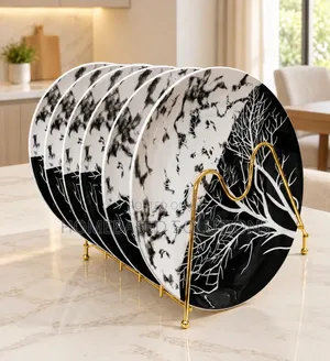 10.5 Inches Ceramic Plate(Tree Plate)-6pcs