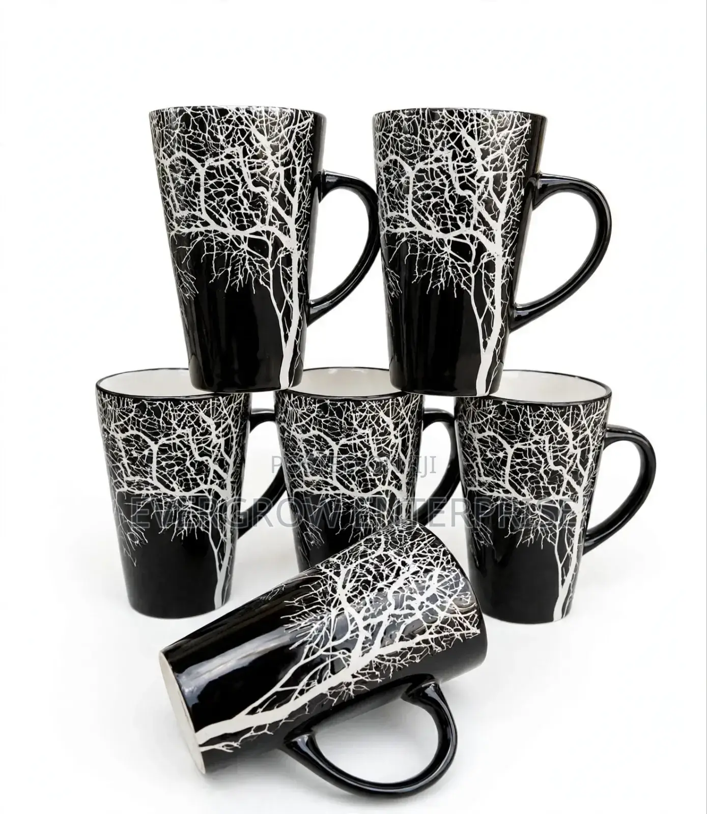 490 ML Ceramic Tree Cup-6pcs