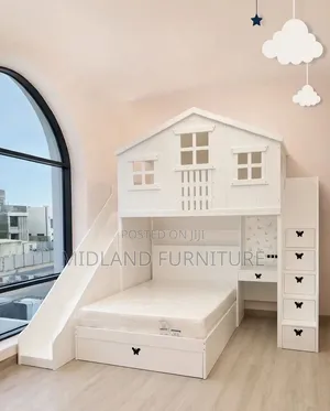 House Themed Double Decker Beds With Slide Available on Order