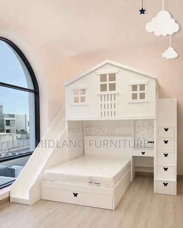 House Themed Double Decker Beds With Slide Available on Order