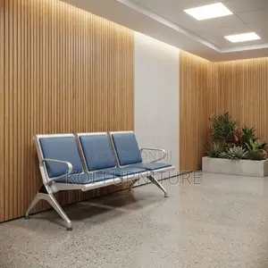 Office Bench; Leather Padded Three Seaters Front Benches