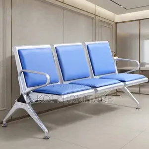 Office Bench; Leather Padded Three Seaters Front Benches