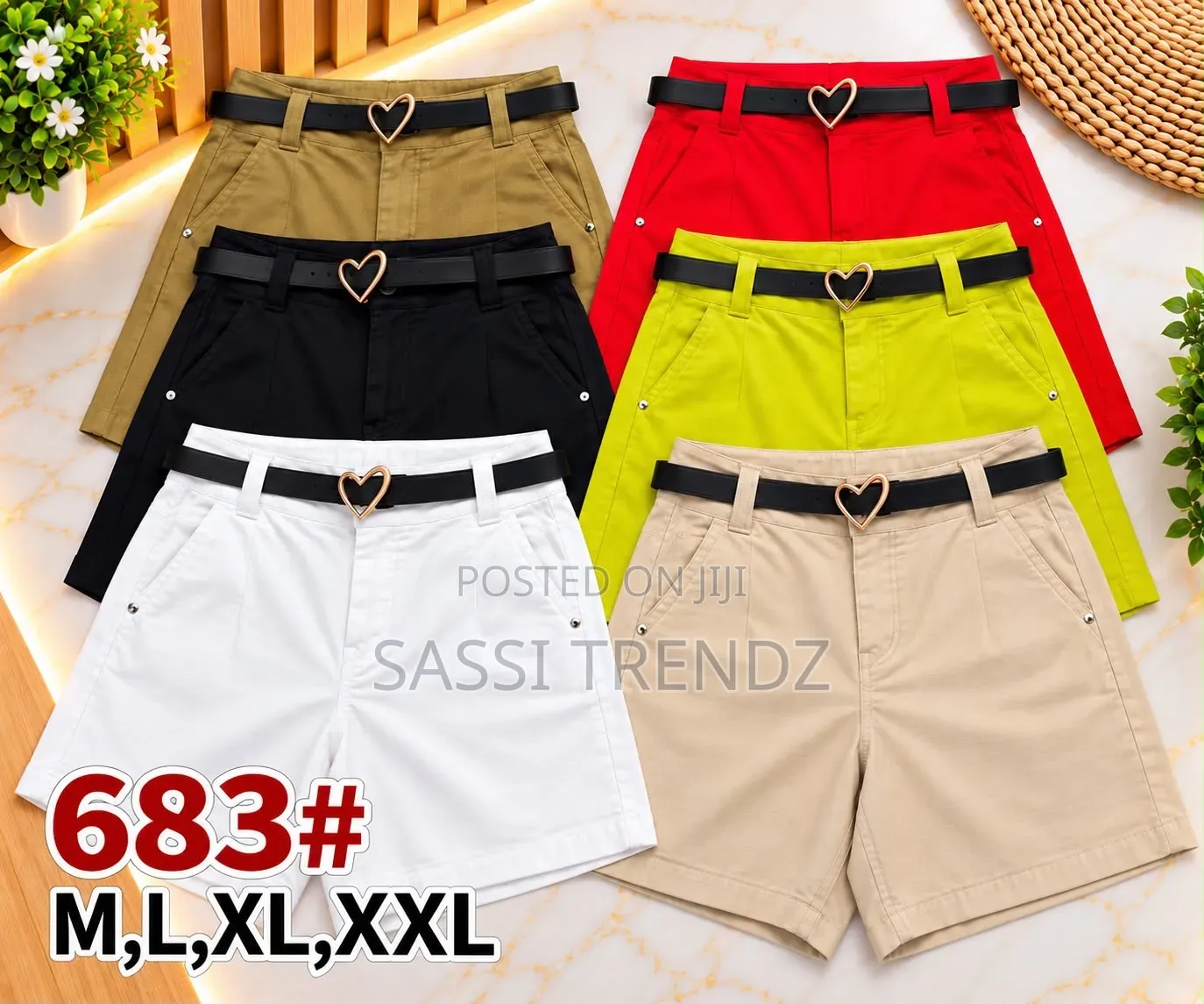 Khaki Shorts With a Belt