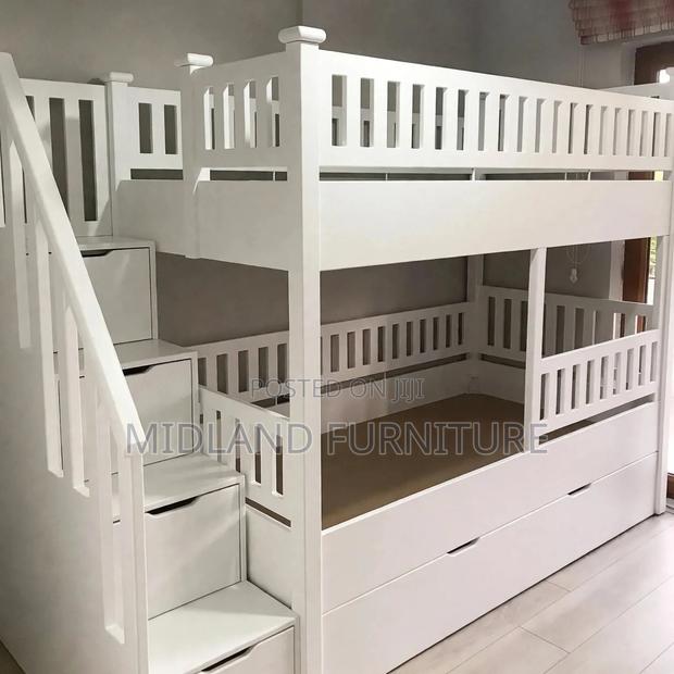 All White Children Double Decker With Storage Available on Order - main view