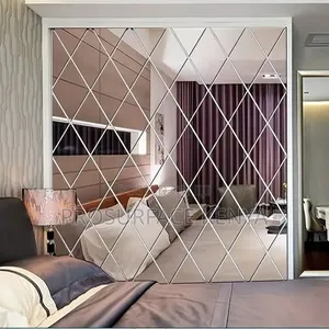 Diamond Wall Mirror Acrylic – 36 Piece Silver Pack